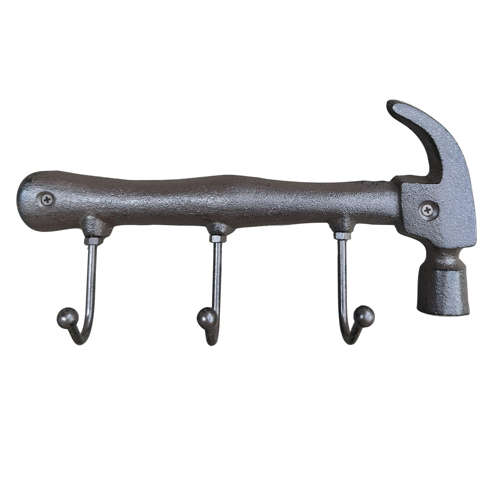 Retro Key Rack Holder Hooks Cast Iron Hammer Spanner Shape Decorative Wall Mounted Antique Man Cave Garage Tool Holder Coat Hat Hooks Rack Hanger Wall Decor for Christmas for Men