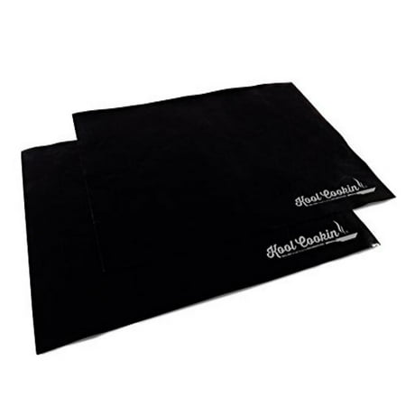 BBQ Grill Mat & Nonstick Oven Liner - Set of 2 Heavy Duty Cooking Mats Best For Charcoal Barbecue Grilling, Baking in Gas and Electric Ovens, Broiler Tray Liners, Reusable Dishwasher