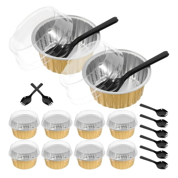 KALLORY Foil Cake Mold Set for Baking Small Dessert Cups Easy to Demould and Shape
