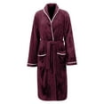 thumbnail image 5 of Afdoent Robes For Women Soft Flannel Robe Long Sleeve Bathrobe With Pockets Cozy Loungewear For Winter Warm Sleepwear And Spa Relaxation At Home Sleepwear, 5 of 8