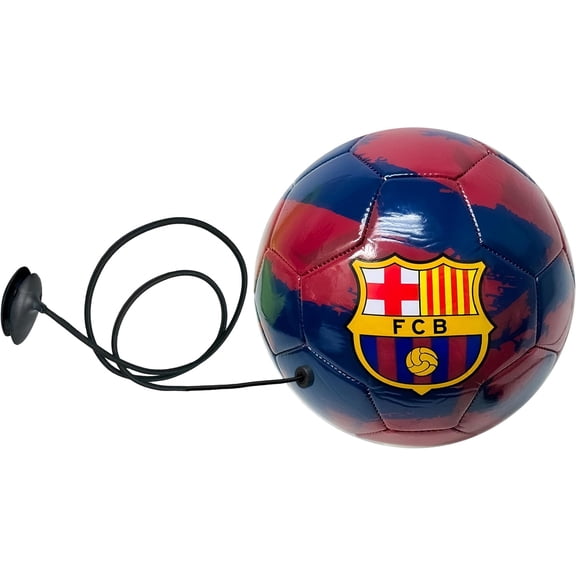 Icon Sports FC Barcelona Training Ball, Size 4, Red/Navy, PVC, Cord