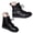 Black, variant on Women Lace Up Cutout Leather Loafers Soft Sole Non Slip Oxford Mid Calf Flat Sandals Slip On Orthotic Walking Shoes (Black, 6)