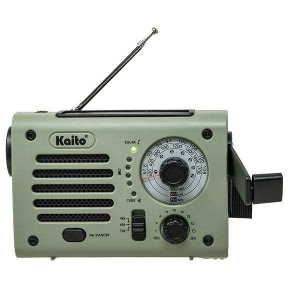 Kaito KA380 Solar Crank AM FM Emergency Weather Radio with Flashlight