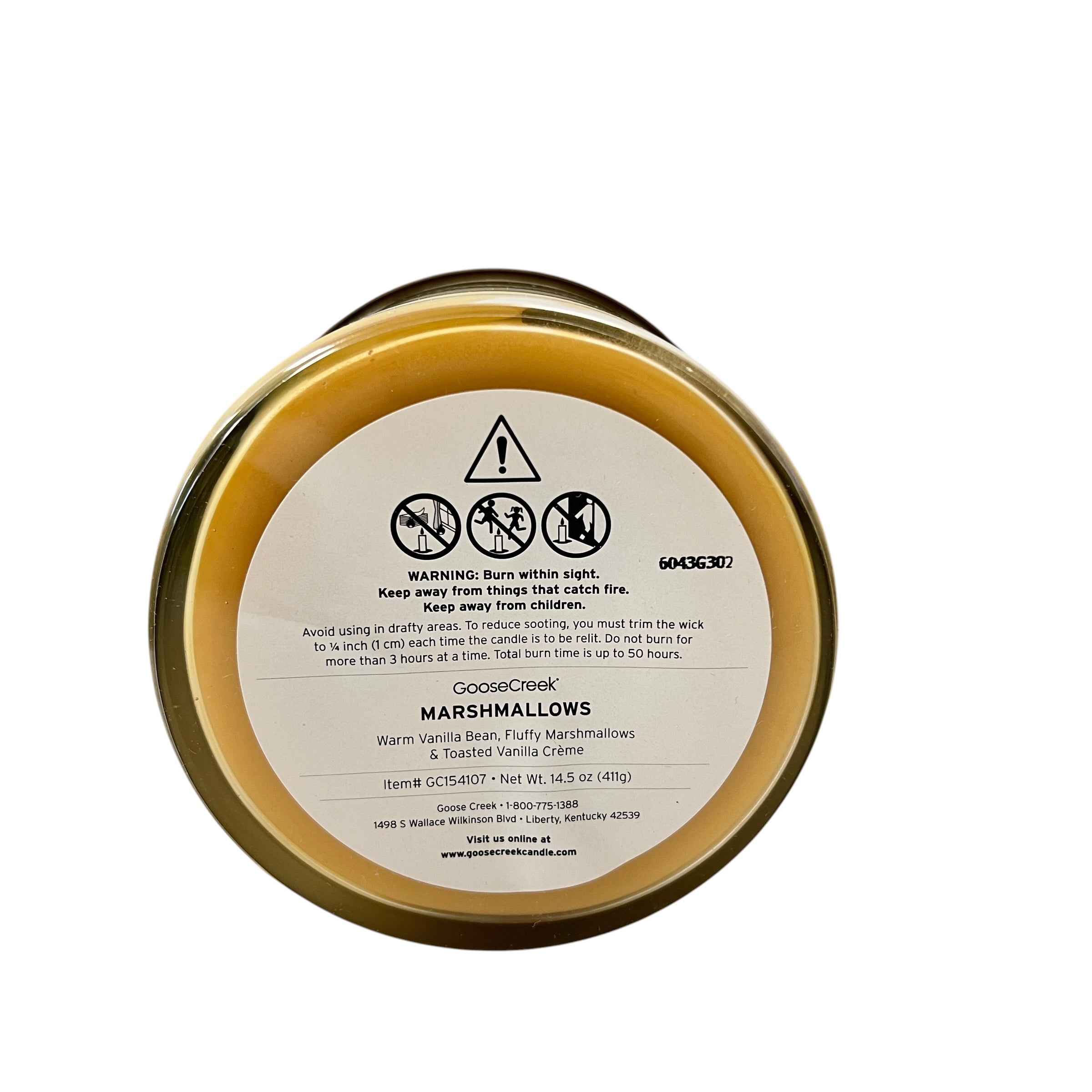 Goose Creek Marshmallows Scented 3 Wick Candle 14.5 oz Yellow / Gold Label
