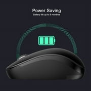 Silent Click Mouse Wireless Mini Portable Mouse 2.4G Optical Mouse for Laptop,PC,Mac (Black)