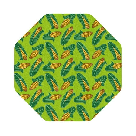 

Matuu Autumn Corn for Cup Coasters Set of 6 Leather Coasters Desk Coasters for Office Measures 4” x 4” Octagon