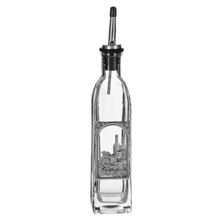 

Ganz Etched Wine and Cheese Glass Cooking Oil Pour Bottle Clear