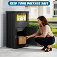 thumbnail image 4 of Bifanuo Outdoor Deck Box with Lockable Secure, Waterproof & Anti-Theft Parcel Storage Box for Porch, House, Curbside, Durable Resin Storage Box for Outside Deliveries,Black, 4 of 8