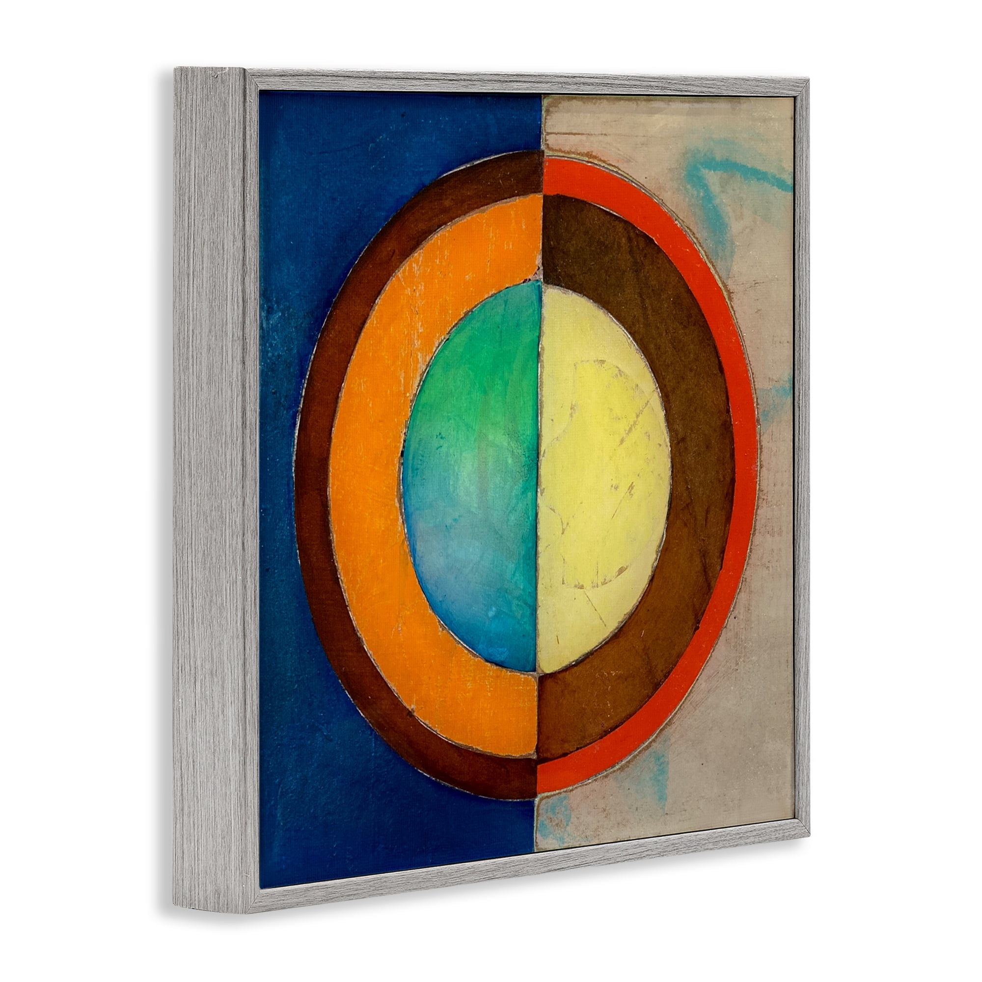 Stupell Industries Bright Vertical Circle Symmetry Gray Framed Giclee Art, design by Matthew Finger
