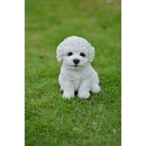 Hi-Line Gifts Bichon Frise Puppy Outdoor Garden Figurine - 6" - White