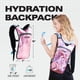 thumbnail image 3 of Mochila de hidratación SOJOURNER - Vejiga de agua de 2 litros incluida para festivales, raves, senderismo, ciclismo, escalada, correr y más (holográfico - rosa pálido), 3 of 5
