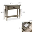 thumbnail image 6 of Leick Home 22032-GR Stratus One Drawer Condo/Apartment Hall Console with Shelf, Smoke Gray Wash, 6 of 24