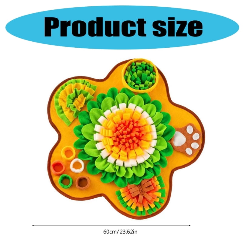 Dog Enrichment Toy Slow Feeding Exercise Flower Snuffle Mats Puzzle Toy 60x60cm
