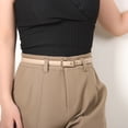 thumbnail image 4 of harmtty Women Belt Imitation Leather Adjustable Thin Waistband Solid Color Dresses Shirts Tops Waist Belt Versatile Fashion Accessory, 4 of 8