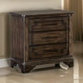 thumbnail image 6 of Benjara BM314551 30 in. Amey Nightstand, 3 Drawers with Bar Handles - Wood - Rustic Brown & Bronze, 6 of 6