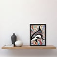thumbnail image 2 of Modern Folk Art Pattern Orca Whale Artwork Framed Wall Art Print A4, 2 of 4