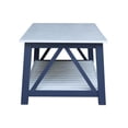 thumbnail image 5 of Surrey Solid Wood Coffee Table with Shelf - Blue/Antiqued Chalk, 5 of 8