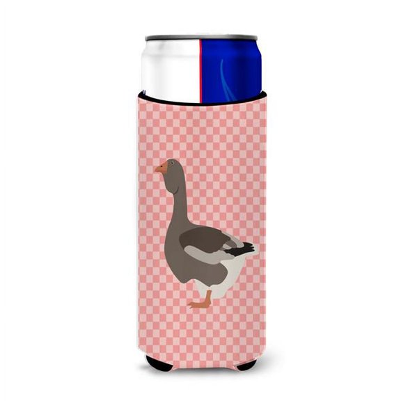 Toulouse Goose Pink Check Michelob Ultra Hugger for Slim Cans