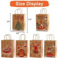 thumbnail image 4 of sacs Cadeaux De Nol,12 Pice Sac Cadeau Noel En Papier Kraft Pochette Cadeau Noel Reutilizable Sac Papier Cadeau Noel Avec Poigne Pochettes De Nol, 4 of 5