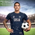 thumbnail image 2 of USA Soccer Jersey for Men Women, Patriotic American Flag Football Jersey, Soccer Shirt for Fans and Players, Short Sleeve Football Shirt, Casual Sport World Soccer Tee for Adult, 2 of 11