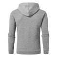 thumbnail image 6 of Pdbokew Men's Pullover Hoodie Check Jacquard Kangaroo Pockets Color-Block Design Long-Sleeve Drawstring Casual Hooded Sweatshirt Lightgrey M, 6 of 6