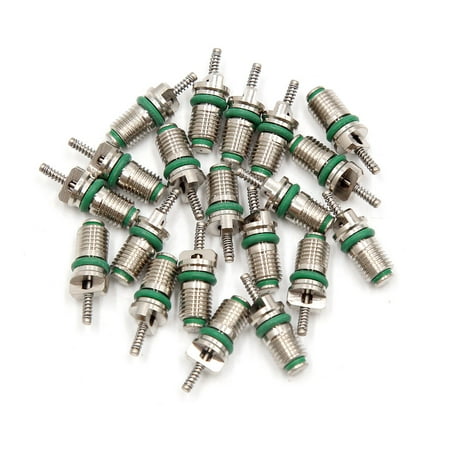 Dark Silver Air - 20Pcs Green Silver Tone Car Household Air Condition Refrigerant Valves Core
