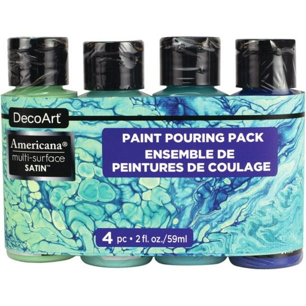 Americana MultiSurface Paint Pouring Pack 4/PkgCoastal