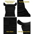 thumbnail image 4 of Womens 2026 Summer Off The Shoulder Dress Ruched Bodycon Sleeveless Split Cocktail Party Maxi Dresses, 4 of 8