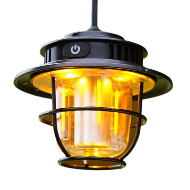 Lámpara LED de Camping Retro, Colgante, Portátil, con Atenuación Continua, Impermeable, Recargable, para Exteriores.