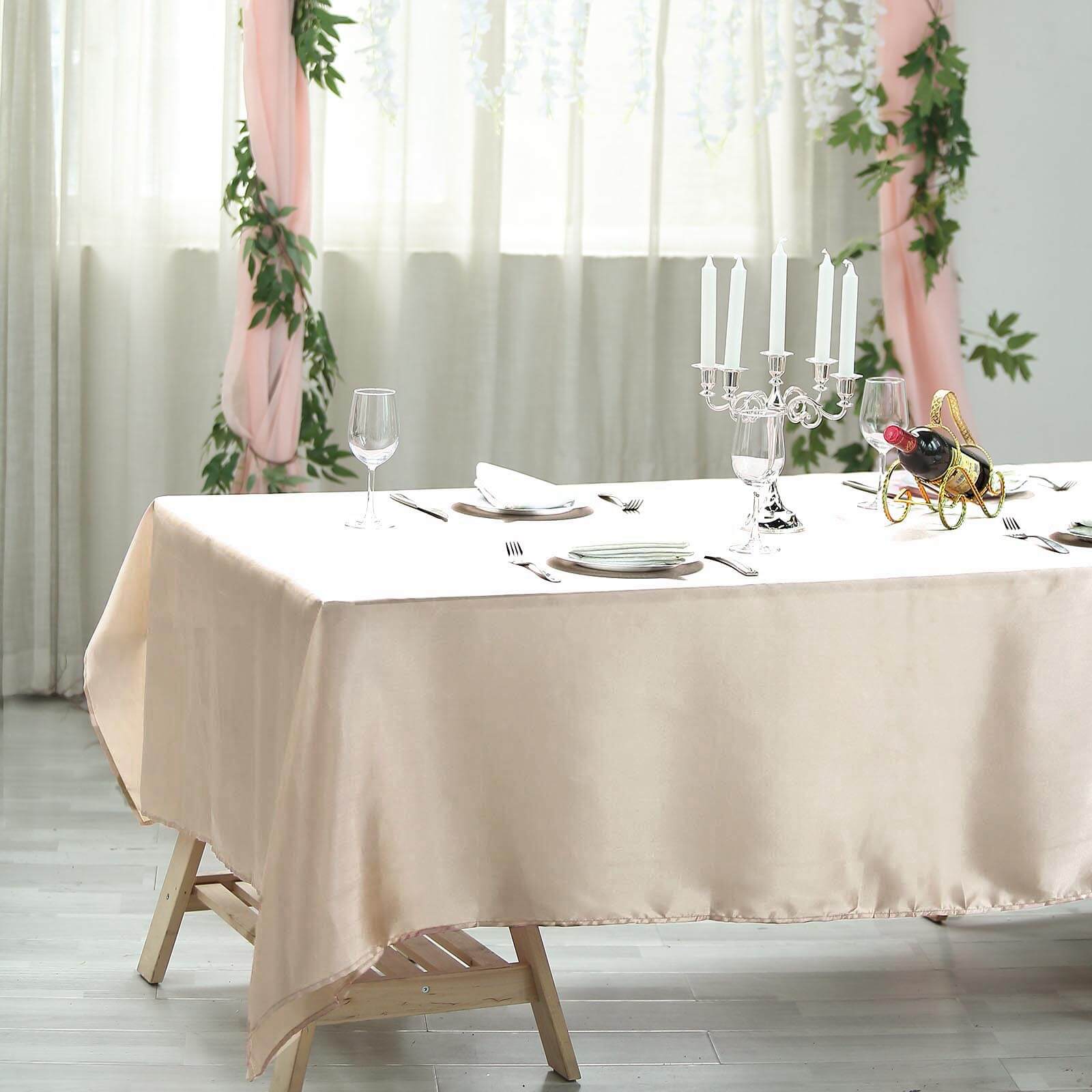 Efavormart 60x102" Rectangle Satin Tablecloth Wholesale Banquet Table