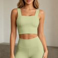 thumbnail image 4 of XinghaiYIDE Square Neck Longline Sports Bra for Women, Padded Yoga Workout Crop Tank Top, Wide Strap Built-in Bra for Pilates Gym, 4 of 5