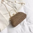 thumbnail image 3 of Bolso de noche con cadena para mujer, bolsos tejidos a mano para cena, bolso de mano (caqui) Ndcxsfigh Para Estrenar, 3 of 8