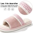 thumbnail image 3 of BERANMEY Open Toe Slippers for Womens Mens Cozy Women's Slippers Non-Slip Indoor Fuzzy Slip on Embroidered House Slippers for Bedroom & Living Room, 3 of 9