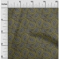 thumbnail image 2 of oneOone Cotton Cambric Gamboge Yellow Fabric Asian Paisley Block Craft Projects Decor Fabric Printed By The Yard 42 Inch Wide, 2 of 4