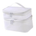 thumbnail image 1 of Bolsa de aseo de doble capa, bolsa de maquillaje para mujer, bolsa de almacenamiento de esmalte de uñas, bolso de mano portátil para juego de brochas,, 1 of 8
