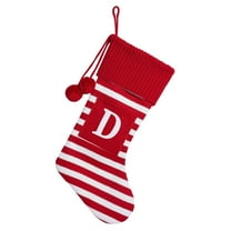 BinKFF Christmas Tree Decoration - 16.5 Inches Christmas Stockings with Initials, Large Embroidered Letter Knit Christmas Stocking for Family Holiday Decorations and Xmas Gift