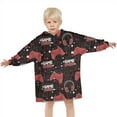 thumbnail image 3 of Red Controllers Games Icons Black Pattern Blanket Hoodies for Kids 6-13YR Oversize Wearable Blanket Hoodies for Boys Girls Teens, 3 of 7