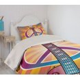 thumbnail image 2 of Ambesonne Hippie Quilted Coverlet 2 Pcs, Guitar Peace, Twin Size, Multicolor, 2 of 5
