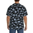 thumbnail image 5 of Wukai Gothic Skull Men's Casual Short-Sleeve Button Down Shirt - Lightweight Summer Dress Shirt for Daily Wear-X-Large, 5 of 7