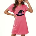 thumbnail image 2 of Meichang Halloween Robe de Nuit pour Femmes, Imprimé Citrouille, Manches Courtes, Robe de Sommeil, Vêtement de Nuit, Col Rond, Mini Chemises de Nuit, Coupe Ample, Halloween Night Gowns, 2 of 4