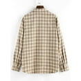 thumbnail image 3 of Women's Plaid Long Sleeve Button Down Wool Blend Shirt Jacket Blouse, 3 of 5