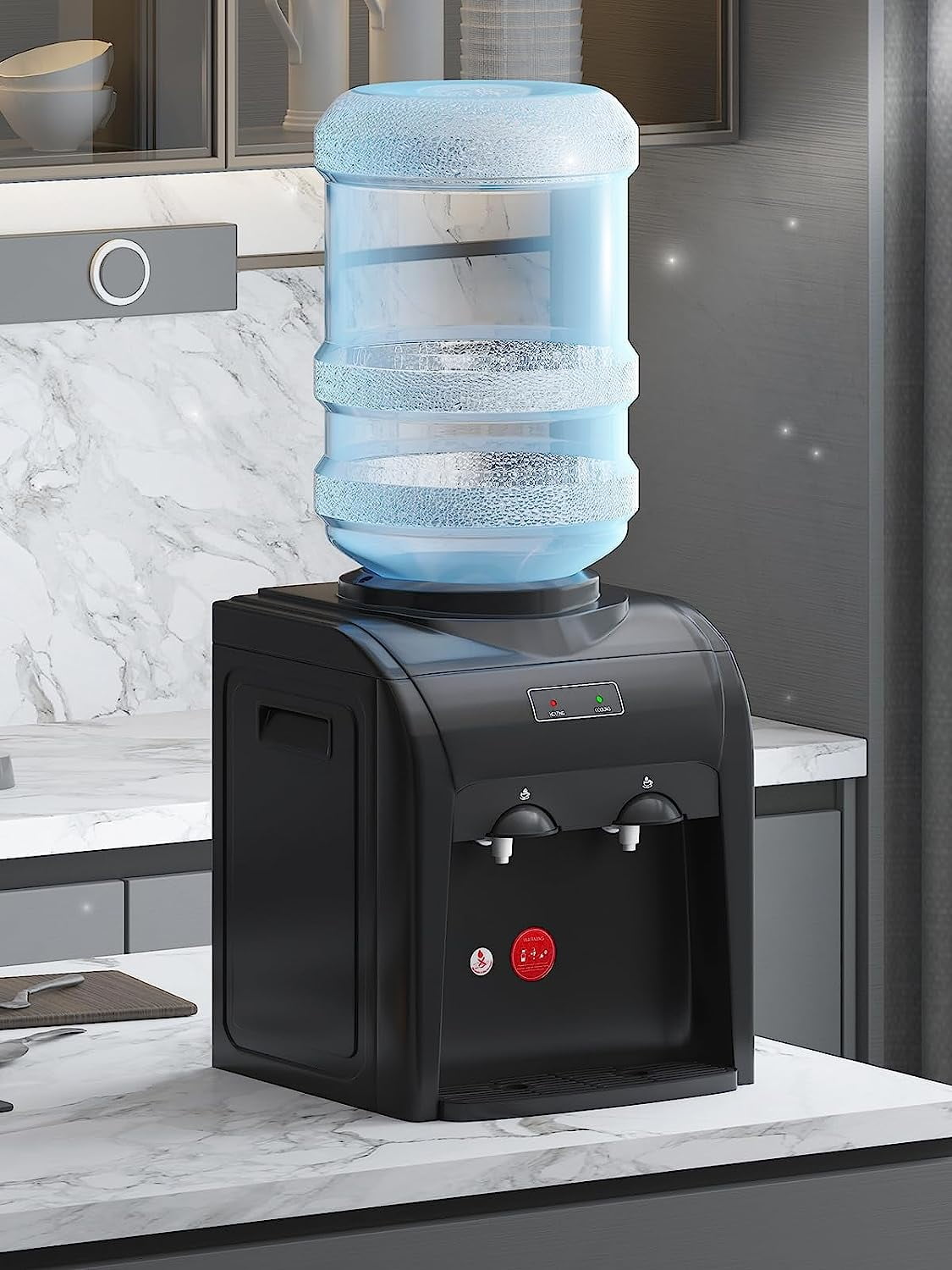 Mondawe Black Top-loading Cold and Hot Water Cooler (Single Ice Maker) in  the Water Coolers department at