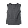 thumbnail image 4 of TARIENDY Womens Cropped Tank Tops Loose Crew Neck Sleeveless Shirts Lightweight Cotton Linen Blouses Work Shirt Gray S, 4 of 7