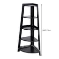 thumbnail image 3 of Hassch 5 Tier Corner Shelf Stand Wood Display Storage Home Furniture, Black, 3 of 8