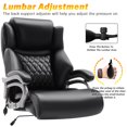 thumbnail image 6 of Big and Tall 400lbs Office Chair, High Back Executive Computer Chair, Adjustable Lumbar Support Wide Seat Ergonomic Home Office Desk Chair, Black, 6 of 7