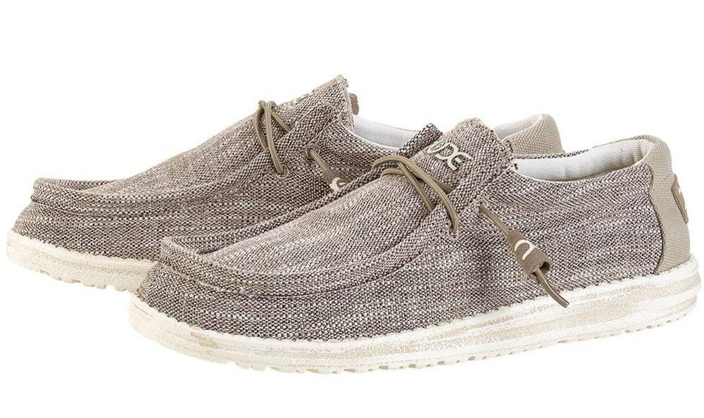 Hey Dude Brand Shoes Men s Wally Woven Loafer Beige Size 8 Walmart
