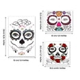 thumbnail image 2 of 17 hojas de tatuaje de cara del Día de los muertos, tatuajes temporales de Halloween, tatuaje de cara de calavera, máscara de rosa roja, tatuaje para fiesta de Halloween, 2 of 5