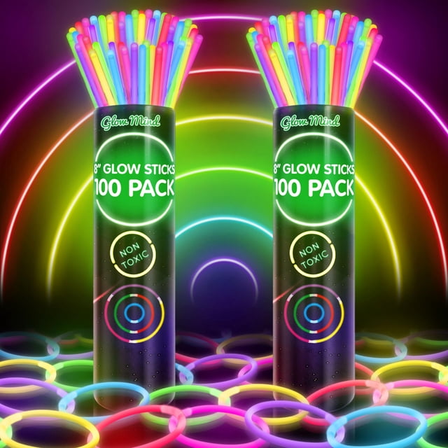 Glow Sticks Glow Mind 200 Ultra Bright con pulseras y collares