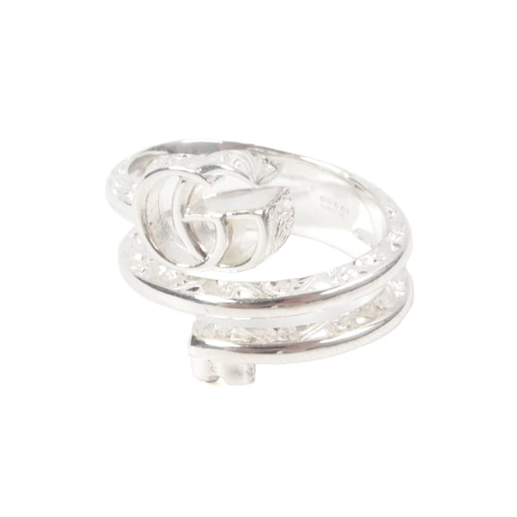 Pre-Owned GUCCI 770719 Double G Key Motif Ring, AG925 Sterling Silver, 18k Gold, Made in Italy,...