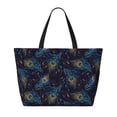 thumbnail image 2 of Balery Peacock Feathers Beach Travel Bag - Water-Resistant, Large Capacity Lightweight Tote with 7 Pockets for Women and Men - Perfect for Beach, Pool, Gym, and Travel, 2 of 7